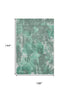 9' X 12' Teal And Silver Abstract Washable Area Rug With UV Protection