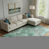 9' X 12' Teal And Silver Abstract Washable Area Rug With UV Protection