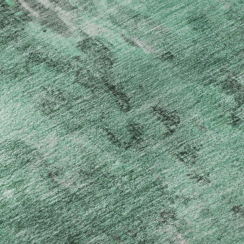 9' X 12' Teal And Silver Abstract Washable Area Rug With UV Protection