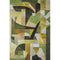 5' X 8' Green Black And Gold Abstract Washable Area Rug With UV Protection