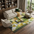 8' X 10' Green Black And Gold Abstract Washable Area Rug With UV Protection