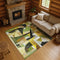 9' X 12' Green Black And Gold Abstract Washable Area Rug With UV Protection