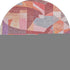 8' Rust Pink And Purple Abstract Washable Round Rug With UV Protection