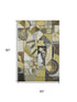 5' X 8' Brown Black And Gray Abstract Washable Area Rug With UV Protection