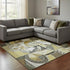 8' X 10' Brown Black And Gray Abstract Washable Area Rug With UV Protection