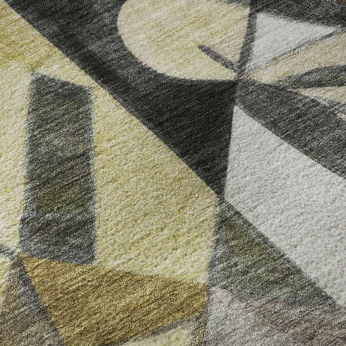 8' X 10' Brown Black And Gray Abstract Washable Area Rug With UV Protection