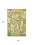5' X 8' Fern Green Gold And Ivory Abstract Washable Area Rug With UV Protection