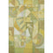 5' X 8' Fern Green Gold And Ivory Abstract Washable Area Rug With UV Protection