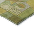 5' X 8' Fern Green Gold And Ivory Abstract Washable Area Rug With UV Protection