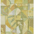 5' X 8' Fern Green Gold And Ivory Abstract Washable Area Rug With UV Protection