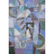 5' X 8' Green Blue And Ivory Abstract Washable Area Rug With UV Protection