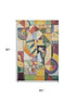 5' X 8' Gold Purple And Ivory Abstract Washable Area Rug With UV Protection