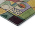 5' X 8' Gold Purple And Ivory Abstract Washable Area Rug With UV Protection