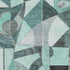 5' X 8' Teal Black And Ivory Abstract Washable Area Rug With UV Protection