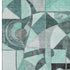 5' X 8' Teal Black And Ivory Abstract Washable Area Rug With UV Protection
