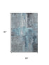 5' X 8' Blue And Gray Abstract Washable Area Rug With UV Protection