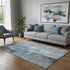 5' X 8' Blue And Gray Abstract Washable Area Rug With UV Protection