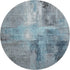 8' Blue And Gray Abstract Washable Round Rug With UV Protection