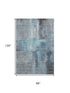 8' X 10' Blue And Gray Abstract Washable Area Rug With UV Protection