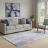 5' X 8' Sky Blue And Ivory Abstract Washable Area Rug With UV Protection