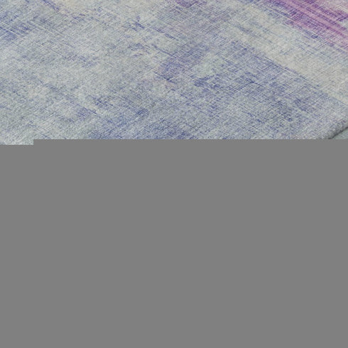 5' X 8' Sky Blue And Ivory Abstract Washable Area Rug With UV Protection