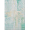 8' X 10' Teal And Ivory Abstract Washable Area Rug With UV Protection