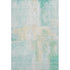 8' X 10' Teal And Ivory Abstract Washable Area Rug With UV Protection