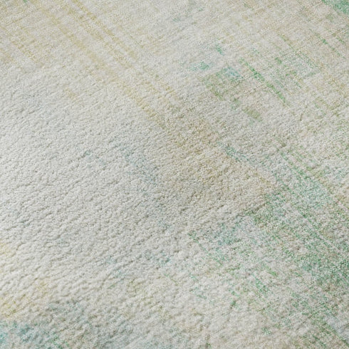 8' X 10' Teal And Ivory Abstract Washable Area Rug With UV Protection