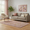 5' X 8' Blush And Orange Oriental Washable Area Rug With UV Protection