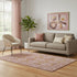 5' X 8' Blush And Orange Oriental Washable Area Rug With UV Protection