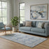 5' X 8' Blue And Brown Oriental Washable Area Rug With UV Protection