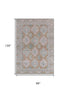 8' X 10' Terra Cotta And Teal Oriental Washable Area Rug With UV Protection