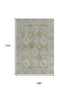 9' X 12' Wheat And Gray Oriental Washable Area Rug With UV Protection