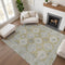 9' X 12' Wheat And Gray Oriental Washable Area Rug With UV Protection