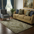 5' X 8' Brown And Gray Oriental Washable Area Rug With UV Protection