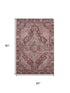 5' X 8' Rust And Gray Oriental Washable Area Rug With UV Protection