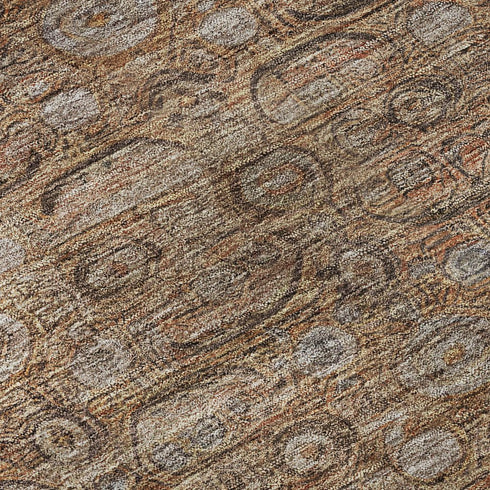 8' X 10' Copper And Beige Oriental Washable Area Rug With UV Protection