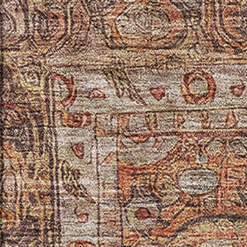 8' X 10' Copper And Beige Oriental Washable Area Rug With UV Protection