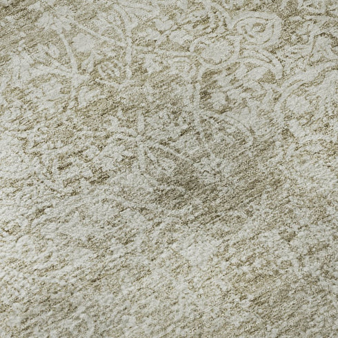 9' X 12' Beige And Ivory Oriental Washable Area Rug With UV Protection
