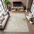 9' X 12' Beige And Ivory Oriental Washable Area Rug With UV Protection
