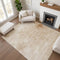 9' X 12' Coral And Ivory Oriental Washable Area Rug With UV Protection