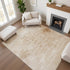 9' X 12' Coral And Ivory Oriental Washable Area Rug With UV Protection