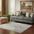 5' X 8' Gray And Ivory Oriental Washable Area Rug With UV Protection