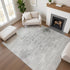 8' X 10' Gray And Ivory Oriental Washable Area Rug With UV Protection