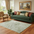 5' X 8' Sage And Ivory Oriental Washable Area Rug With UV Protection