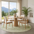 8' Sage And Ivory Oriental Washable Round Rug With UV Protection