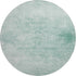 8' Turquoise And Ivory Oriental Washable Round Rug With UV Protection