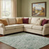 8' X 10' Turquoise And Ivory Oriental Washable Area Rug With UV Protection