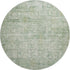 8' Artichoke Green And Beige Oriental Washable Round Rug With UV Protection