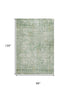 8' X 10' Artichoke Green And Beige Oriental Washable Area Rug With UV Protection